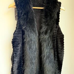 Black Faux Fur Vest